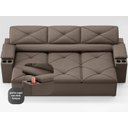 Ver imagem 5 de Sofá com Porta Copos Retrátil e Reclinável Pop 2,05m Velosuede Marrom - Netsofas