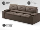 Ver imagem 2 de Sofá com Porta Copos Retrátil e Reclinável Pop 2,05m Velosuede Marrom - Netsofas