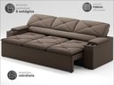Ver imagem 3 de Sofá com Porta Copos Retrátil e Reclinável Pop 2,05m Velosuede Marrom - Netsofas