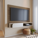 Ver imagem 3 de Home Suspenso San Diego 136cm para Tv até 60 Pol Ripado 1 Porta Amêndoa Off White