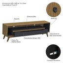 Ver imagem 5 de Rack para Tv até 65 Polegadas Duo 2 Gavetas com Vidro e Led Cedro/preto - Olivar Móveis