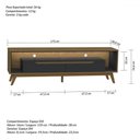 Ver imagem 4 de Rack para Tv até 65 Polegadas Duo 2 Gavetas com Vidro e Led Cedro/preto - Olivar Móveis