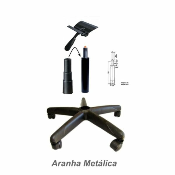 Cadeira Executiva COSTURADA Giratória com Braços Reguláveis – MARTIFLEX – Cor Preta - 8