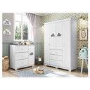 Ver imagem 2 de Cômoda e Guarda Roupa Infantil Ane Branco Brilho - Phoenix Baby