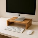 Ver imagem 1 de Suporte Monitor Mesa de Escritório 30cm X 22cm 100% Mdf F5 Cor:freijó
