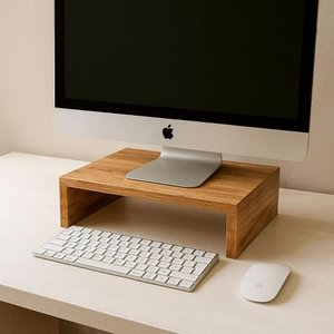 Suporte Monitor Mesa de Escritório 30cm X 22cm 100% Mdf F5 Cor:freijó