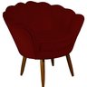 Poltrona Decorativa Pétala Pés Palito Suede Vinho - 1