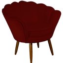 Ver imagem 1 de Poltrona Decorativa Pétala Pés Palito Suede Vinho