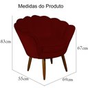 Ver imagem 4 de Poltrona Decorativa Pétala Pés Palito Suede Vinho