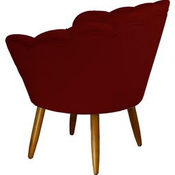 Poltrona Decorativa Pétala Pés Palito Suede Vinho - 2