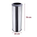 Ver imagem 2 de Lixeira Aço Inox 30 Litros Com Aro Plástico Área Gourmet Cozinha - Cinza