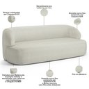 Ver imagem 7 de Sofá 3 Lugares Curvo Orgânico Living 180cm Barolo L06 Linho Cru