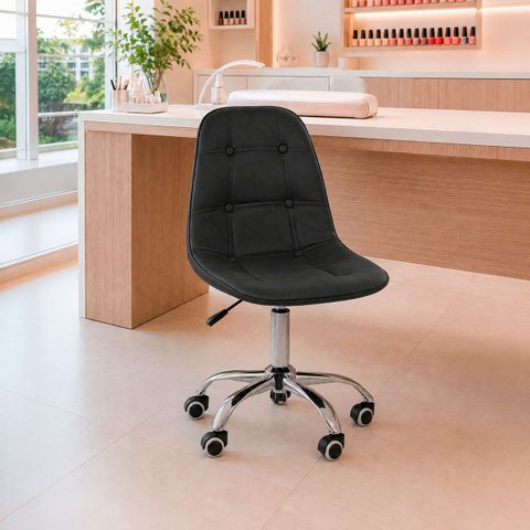 Cadeira Office Botonê Giratória Ergonômica para Escritório Preto