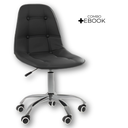 Ver imagem 2 de Cadeira Office Eiffel Botonê Ajustável Base Giratória - Preta + E-book