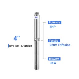 Kit Bomba Submersa Energia Solar Irrigação 4CV Até 104000L/d - 2