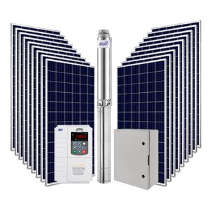 Kit Bomba Submersa Energia Solar Irrigação 4CV Até 104000L/d