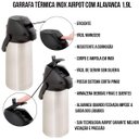 Ver imagem 2 de Garrafa Térmica de Água Café Inox com Alavanca 1,9 Litros