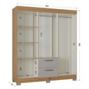 Ver imagem 3 de Cômoda 867 4 Gavetas e Guarda Roupa Casal Tóquio 6 Portas Damasco Off White - Poquema
