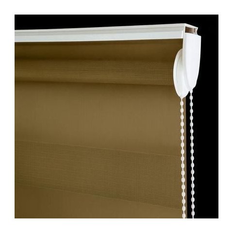 Zebra Persiana Rolo Dupla 120x160 Caramelo Evolux
