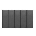 Ver imagem 4 de Kit 5 Cabeceiras Painel Modular Cama Box Solteiro Linho Grafite Madelina Decor