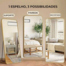Espelho Decorativo Retangular 150x60cm com Suporte de Chão para Quarto e Closet - 3