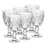 Jogo 6 Taças de Vidro Diamond Vinho Suco Agua 300ml:clear Transparente - 1