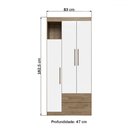 Ver imagem 4 de Guarda-roupa Solteiro 3 Portas 2 Gavetas Wood/branco Brilho - Decibal