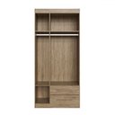 Ver imagem 3 de Guarda-roupa Solteiro 3 Portas 2 Gavetas Wood/branco Brilho - Decibal