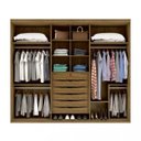 Ver imagem 2 de Guarda-Roupa Casal com Espelho 3 Portas 6 Gavetas 267cm Eleganza