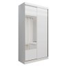 Guarda Roupa Solteiro Ipanema 2 Portas de Correr Branco com Espelho - PR Móveis - 1