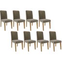 Ver imagem 1 de Kit 8 Cadeiras Sala Jantar Nicole 8 Un Nature/suede Nude Bege - Cimol