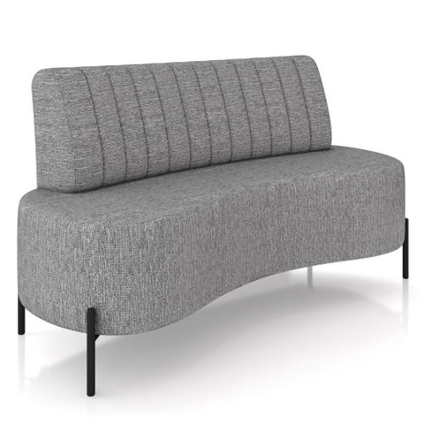 Sofá Chaise 2 Lugares Sala Living 135cm Pés Industrial Cayman K01 Linho Cinza - Lyam Decor
