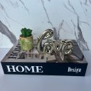 Ver imagem 3 de Livro de papelão, mini vaso verde e palavra love dourada