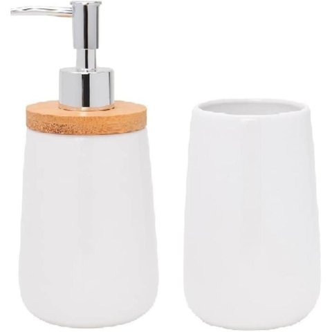 Jogo de Banheiro Mimo Style Bambu White 2 Peças