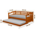 Ver imagem 2 de Sofá Cama de Madeira Maciça 2 Lugares com Cama Auxiliar Imbuia