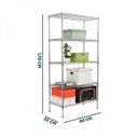 Ver imagem 2 de Estante Aço 5 Prateleiras Cromada Aramada Cozinha 170 Cm