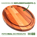Ver imagem 3 de Tábua Oval Madeira Maciça Servir Petiscos Frios Cortar Carne Churrasco Grande Eucalipto Rústico