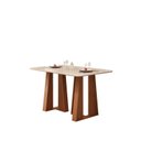 Ver imagem 2 de Mesa de Jantar Karen 1360 Tampo Chanfrado 2026 Marrom/Freijó/Off White