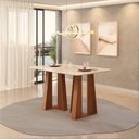 Ver imagem 1 de Mesa de Jantar Karen 1360 Tampo Chanfrado 2026 Marrom/Freijó/Off White