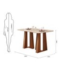 Ver imagem 3 de Mesa de Jantar Karen 1360 Tampo Chanfrado 2026 Marrom/Freijó/Off White