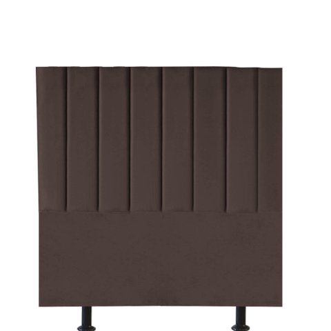 Cabeceira Estofada Cama Box Solteiro Carla 90cm com Frame Suede:marrom