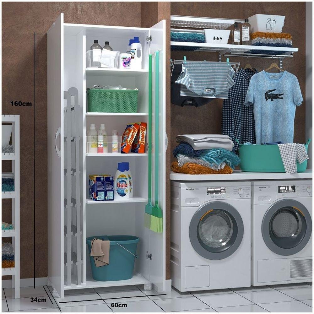 Armário Porta Produtos De Limpeza Branco Multiuso | MadeiraMadeira