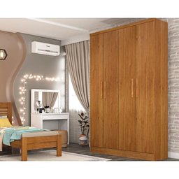 Guarda Roupa 4 Portas Amsterdam C- e 2 Gavetas Cinamomo - Tcil Móveis - 1