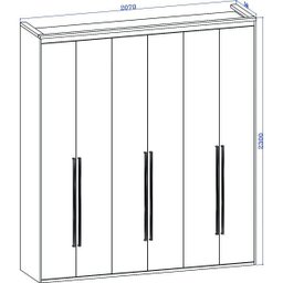 Guarda-Roupa Casal 6 Portas 6 Gavetas 207cm Originale - 5