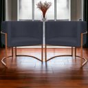 Ver imagem 2 de Kit 2 Poltronas para Sala de Recepção Luna Suede Cores Base de Ferro Bronze