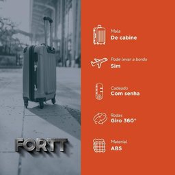 Mala de Bordo Abs 4 Rodas Adventure Fortt Champanhe - Mab01-cp - 5