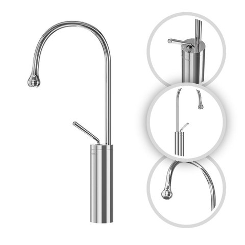 Torneira Banheiro Luxo Capri Monocomando Gota Aço Inox 304 Goldenx