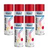 Kit 6 Tinta Aerossol Vermelho Metalico 350ml/250g - 1
