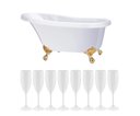 Ver imagem 1 de Kit Champanheira Grande Banheira P/ 8 Garrafas + 8 Taças:branco