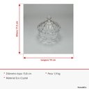 Ver imagem 4 de Potiche Decorativo de Cristal Transparente 17x18x18cm Tampa Enfeite Sala Mesa